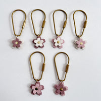Cherry Blossom Brass Keychain