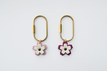 Cherry Blossom Brass Keychain